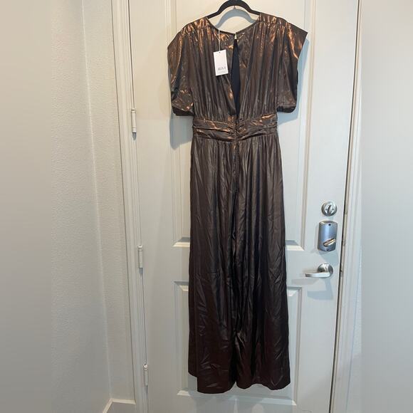 MISA Los Angeles Sophia Metallic Bronze Jumpsuit Size M - Picture 5 of 12